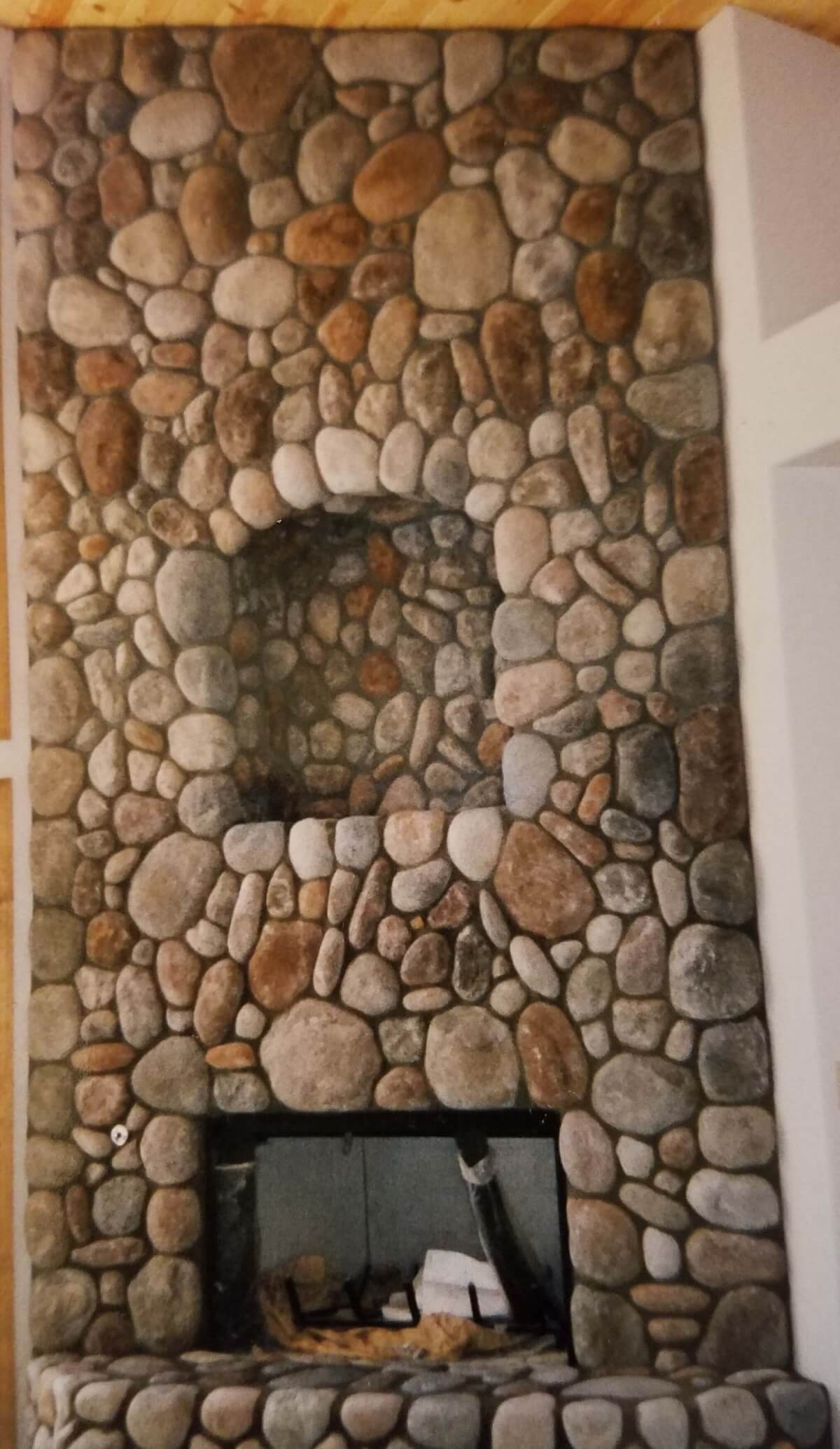 Fireplace using cultured stone
